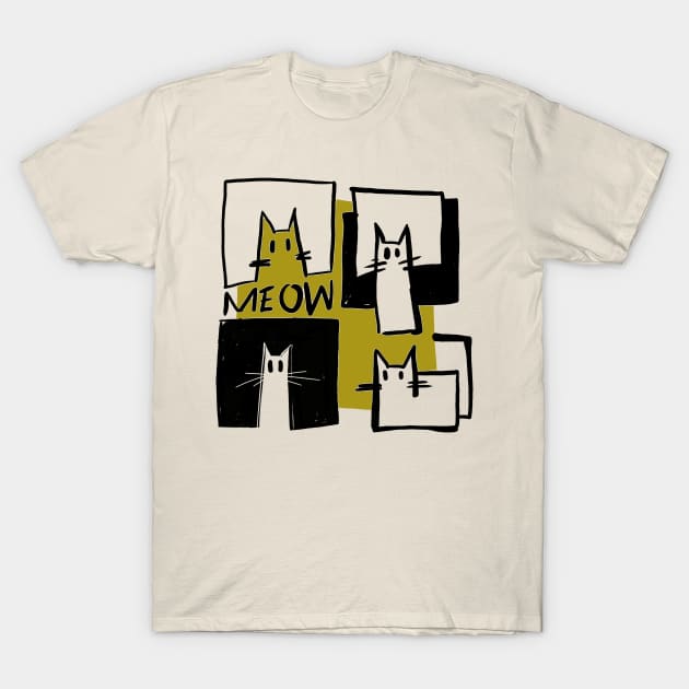 cubist cats T-Shirt by Handan